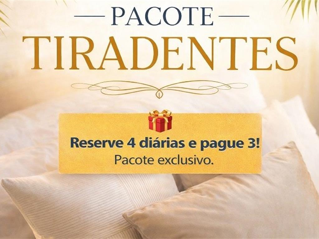 Tiradentes | 3 diárias + 🎁 1 free  + jantar 19/04